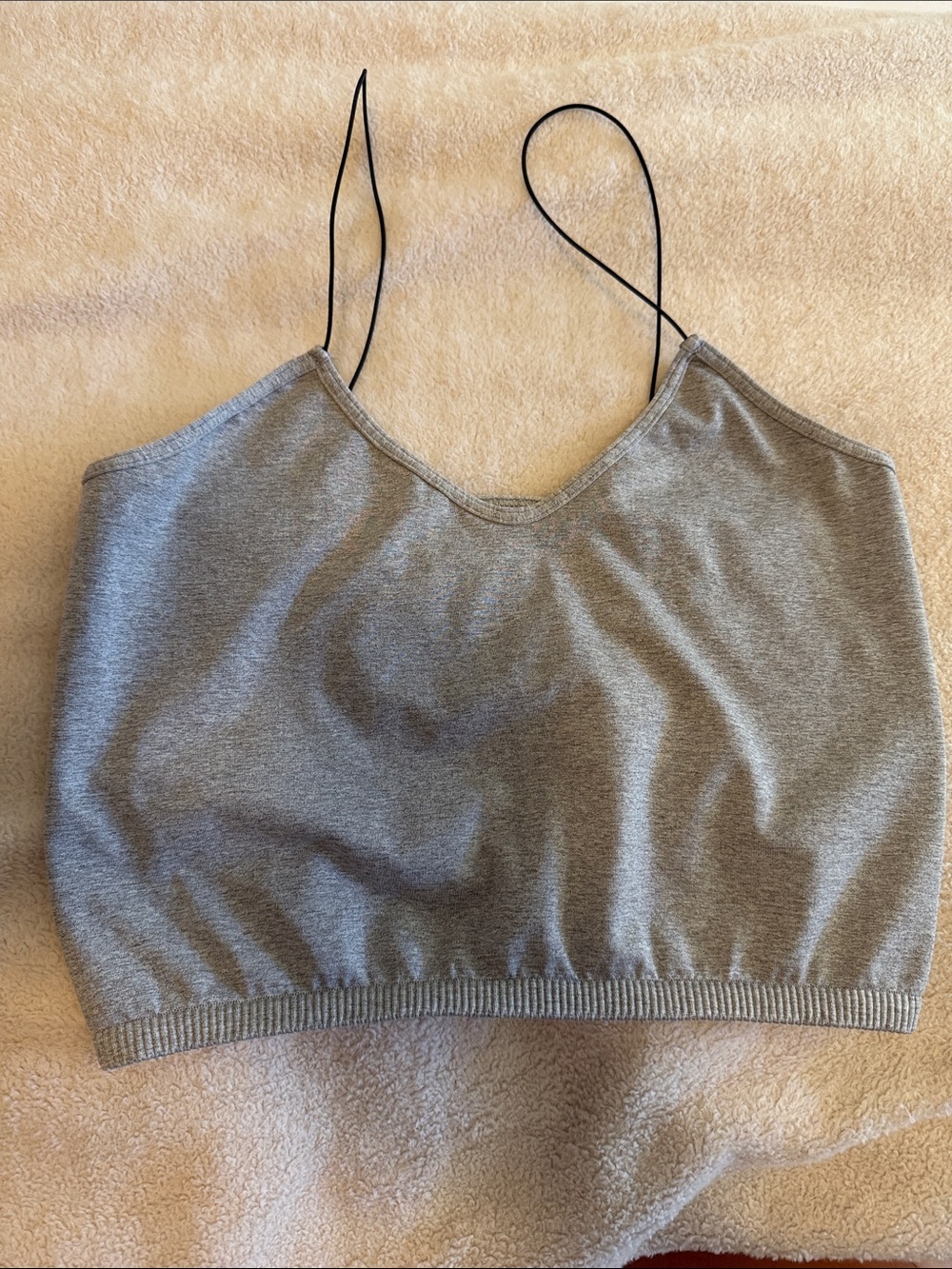 Free People Gray Cropped Spaghetti Strap Tank